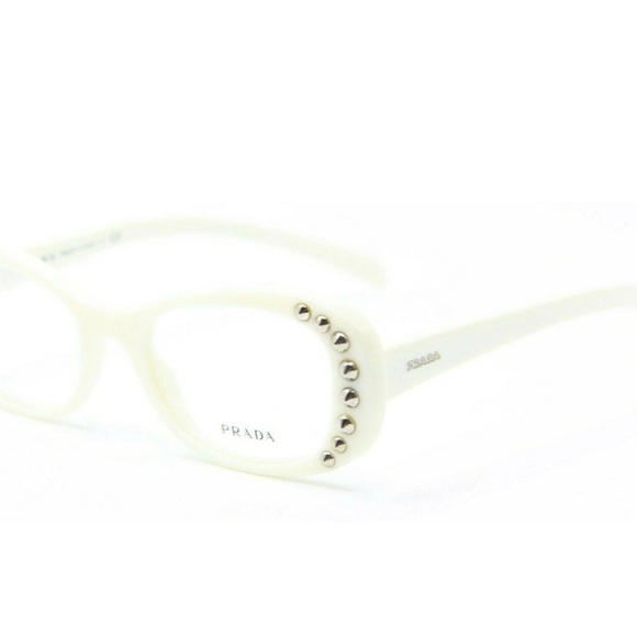 Prada White Embellished Rectangular Glasses - Picture 1 of 4